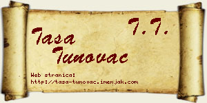 Tasa Tunovac vizit kartica